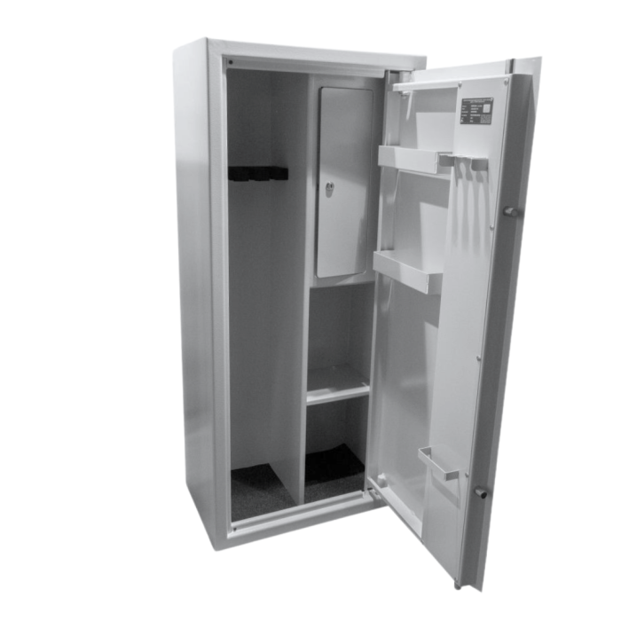 Sejf, szafa Novcan na broń G-3/S1/4 Biała, Klasa S1 - zamek elektroniczny, na 4 jednostki broni